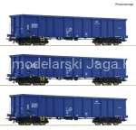 ROCO 6600100 ZESTAW 3 WAGONÓW TYP Eanos PKP H0