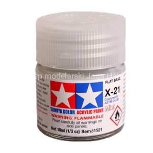 TAMIYA 81521 FARBA AKRYL.MINI X-21 FLAT BASE