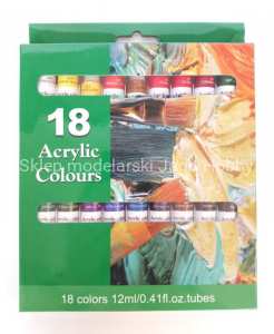 FARBY AKRYLOWE 18 KOL.12ml.TUBA AMA8818